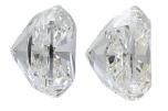 (GIA) 1.00CT ET PAR HØYKVALITETS PUTESLIPTE NATURLIGE DIAMANTER. G-H/VVS1-VVS2.
